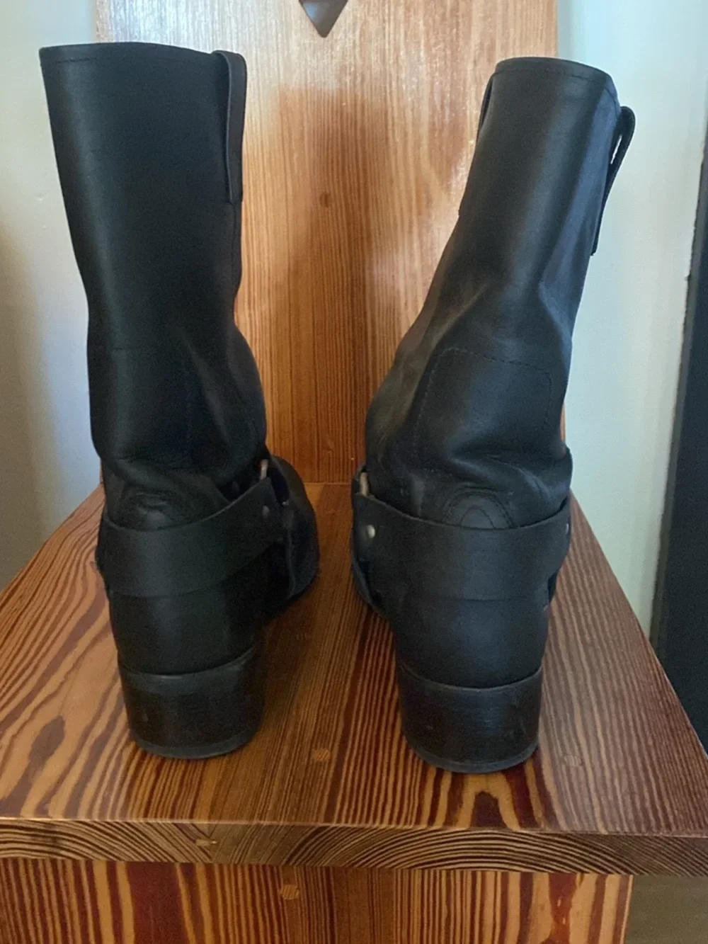 dingo Black Leather Harness Boots - Men's Black Boots